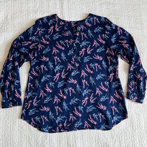 Talbots lightweight cotton Henley style popover blouse, XL